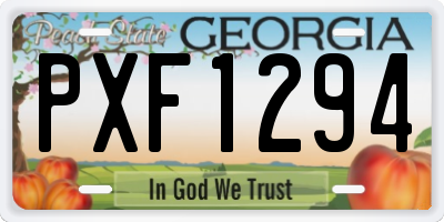 GA license plate PXF1294