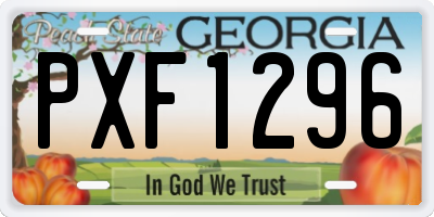 GA license plate PXF1296