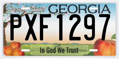 GA license plate PXF1297