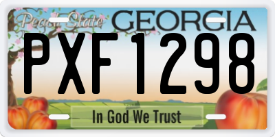 GA license plate PXF1298