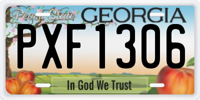 GA license plate PXF1306