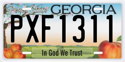 GA license plate PXF1311