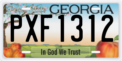 GA license plate PXF1312