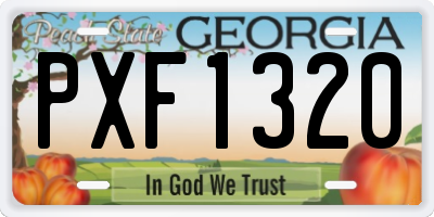 GA license plate PXF1320