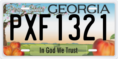 GA license plate PXF1321