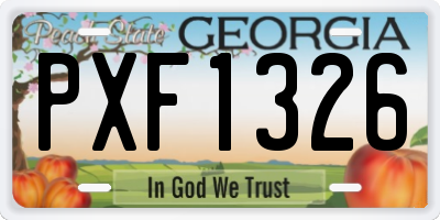 GA license plate PXF1326