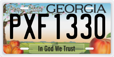 GA license plate PXF1330