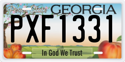 GA license plate PXF1331
