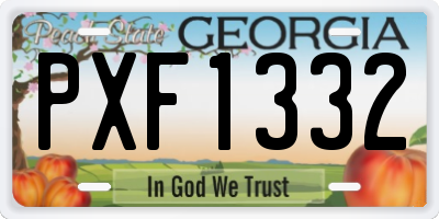 GA license plate PXF1332