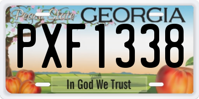 GA license plate PXF1338