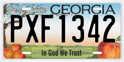 GA license plate PXF1342