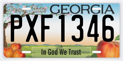 GA license plate PXF1346