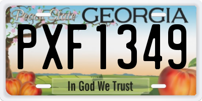 GA license plate PXF1349
