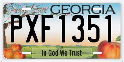 GA license plate PXF1351
