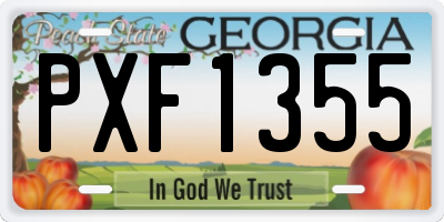GA license plate PXF1355