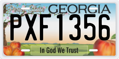 GA license plate PXF1356