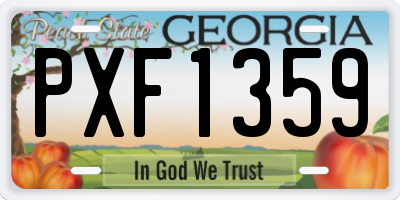 GA license plate PXF1359