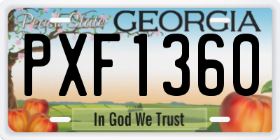 GA license plate PXF1360
