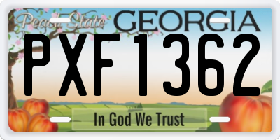 GA license plate PXF1362