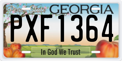 GA license plate PXF1364