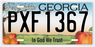 GA license plate PXF1367