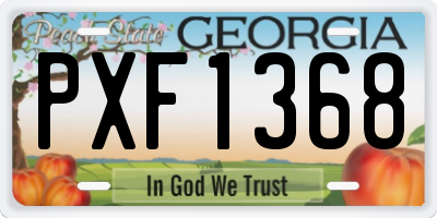 GA license plate PXF1368