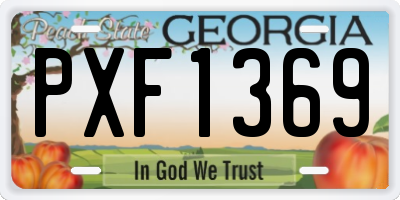 GA license plate PXF1369