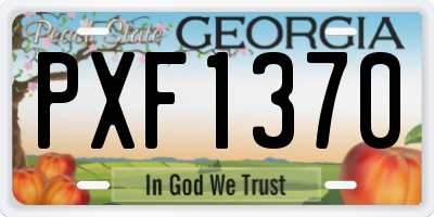 GA license plate PXF1370