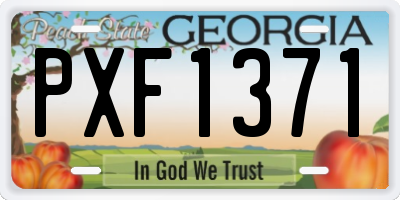 GA license plate PXF1371
