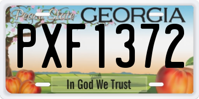 GA license plate PXF1372