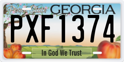 GA license plate PXF1374