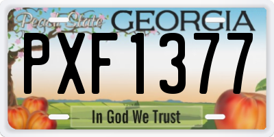 GA license plate PXF1377
