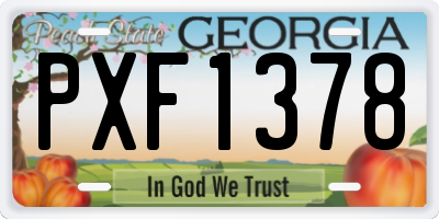GA license plate PXF1378