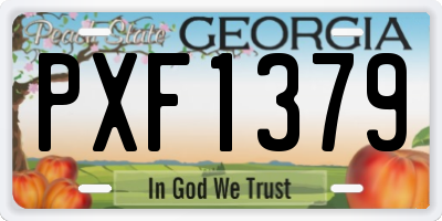 GA license plate PXF1379