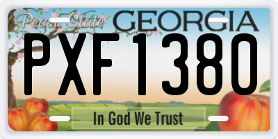 GA license plate PXF1380