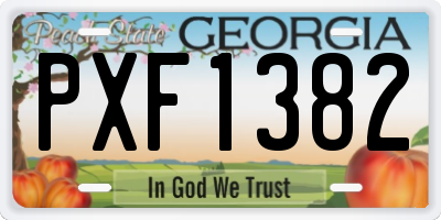 GA license plate PXF1382