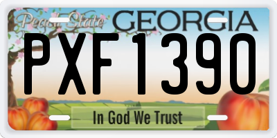 GA license plate PXF1390