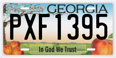 GA license plate PXF1395