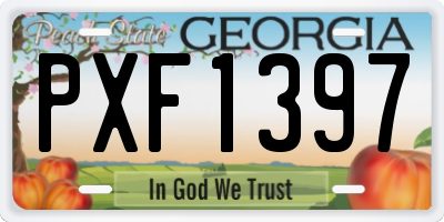 GA license plate PXF1397