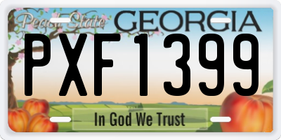 GA license plate PXF1399