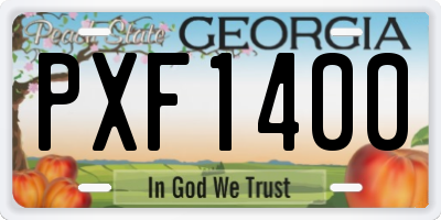 GA license plate PXF1400