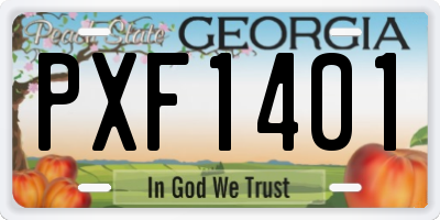 GA license plate PXF1401