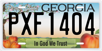 GA license plate PXF1404