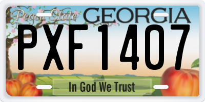 GA license plate PXF1407