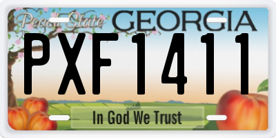 GA license plate PXF1411