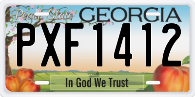 GA license plate PXF1412