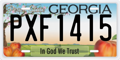 GA license plate PXF1415