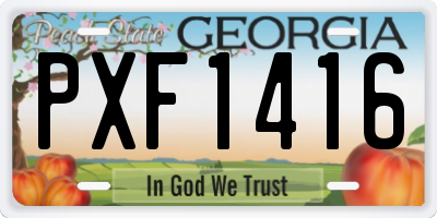 GA license plate PXF1416