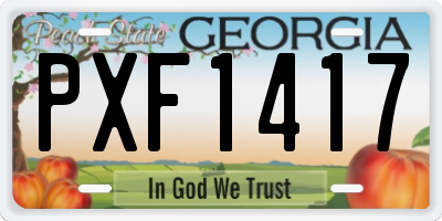 GA license plate PXF1417