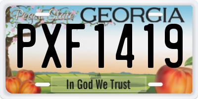 GA license plate PXF1419